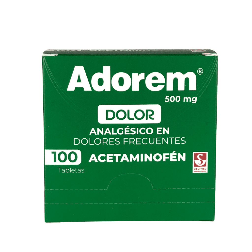 Adorem (Acetaminofen) 500 Mg Caja x 100 Tabletas(Siegfried)