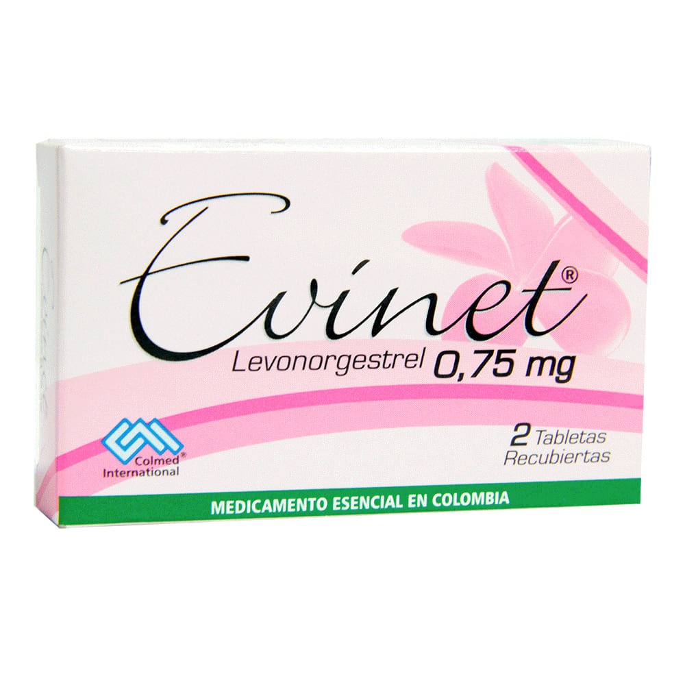 Evinet (Levonorgestrel) 0.75 Mg Caja x 2 Tabletas (Colmed)