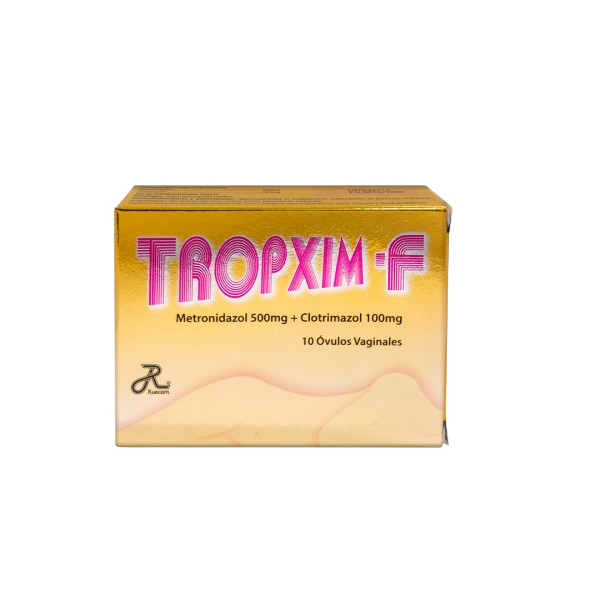 Tropxim - F(Metronidazol+Clotrimazol)500/100 mg Caja x 10 Ovulos (Ruecam)