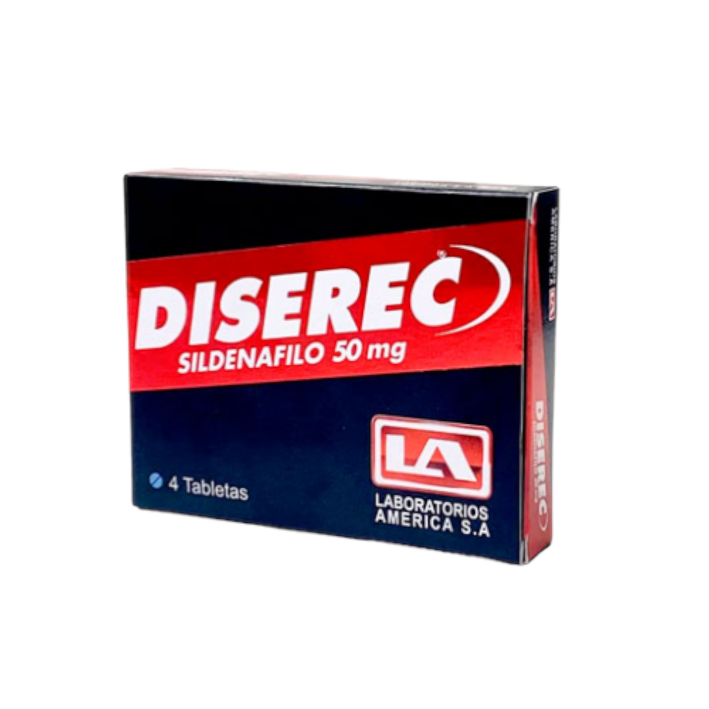 Diserec Sildenafil 50 MG Caja x 4 Tabletas (Lab America)