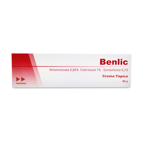 Benlic (Betametasona+gentamicina+Clotrimazol) Crema Topica Tubo x 40 Gr (Profma)