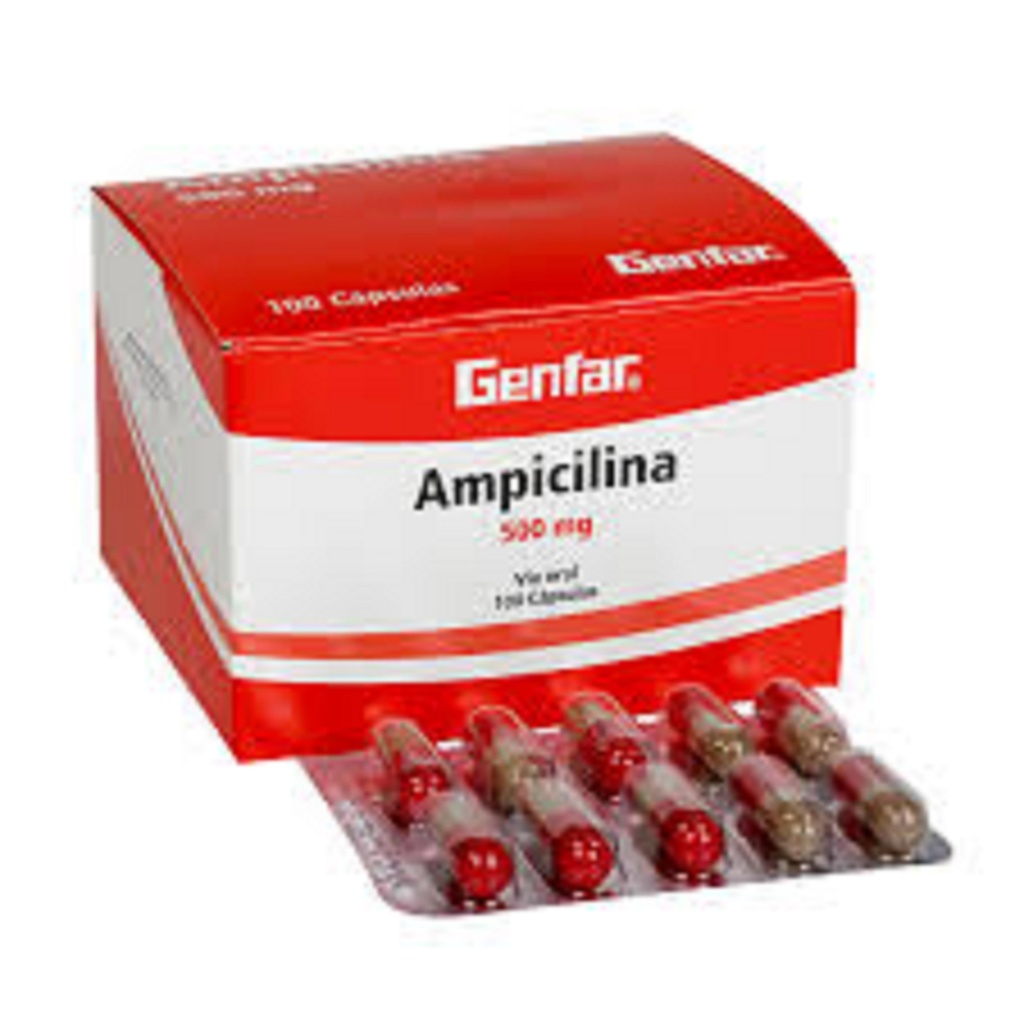 Ampicilina 500 Mg Caja x 100 Capsulas Und (Genfar)