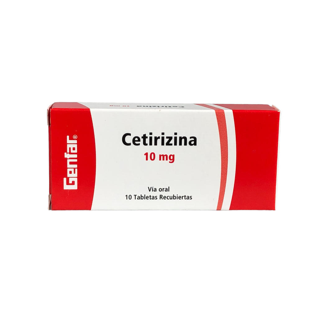 Cetirizina 10 Mg tableta Caja x 10 Und (Genfar)