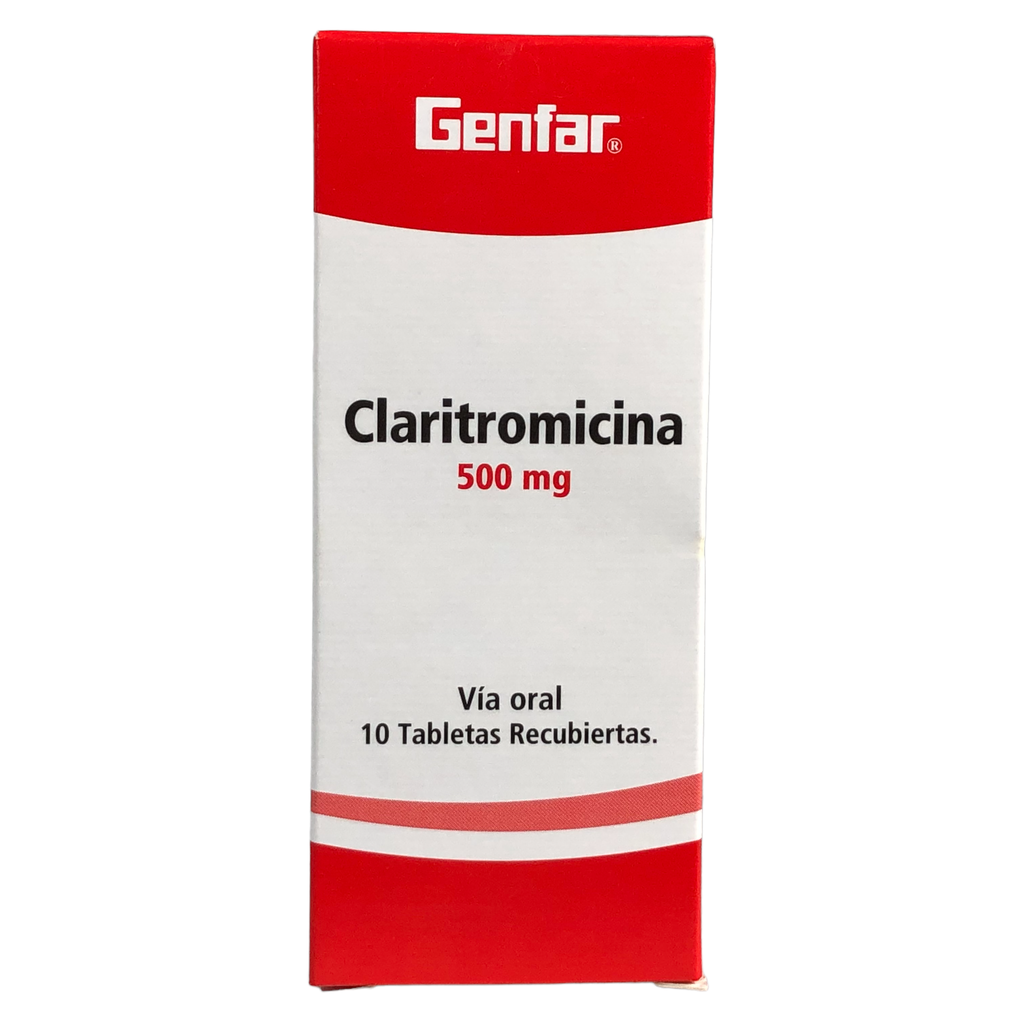 Claritromicina 500 mg Tableta Caja x 10 und (Genfar)