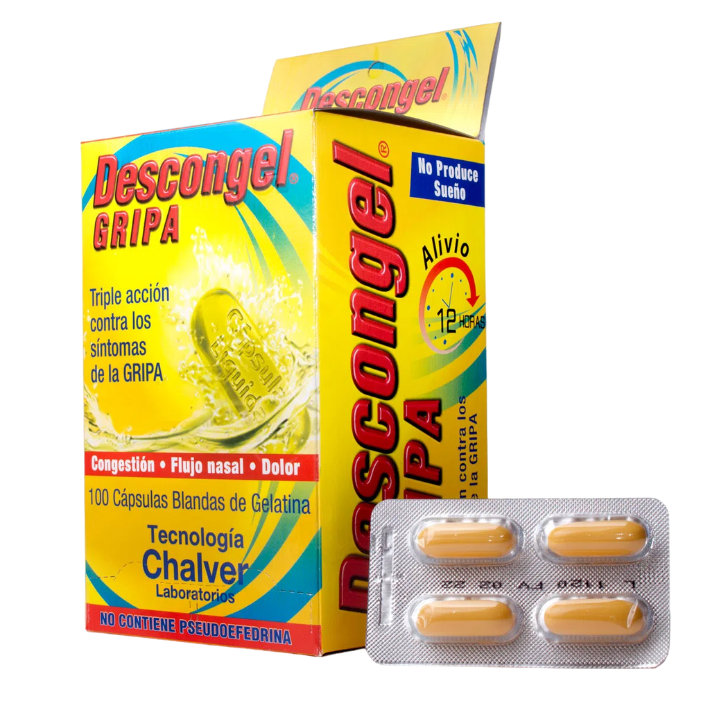 Descongel Gripa 500/5/10 Mg Caja x 100 Capsulas Und (Chalver)