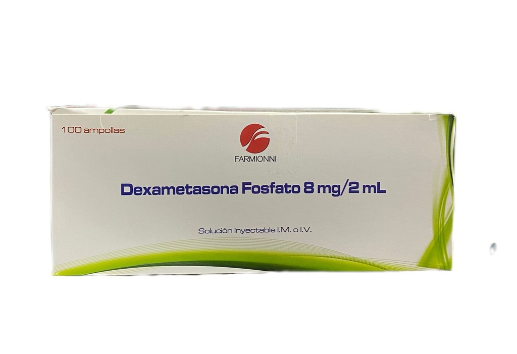 Dexametasona 8 Mg/2 Ml Solucion Inyectable Caja x 100 Ampollas (Farmionni)