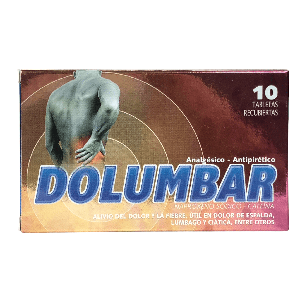 Dolumbar (Naproxeno+Cafeina) 220/50 Mg Caja x 10 Tabletas Und (Incobra)