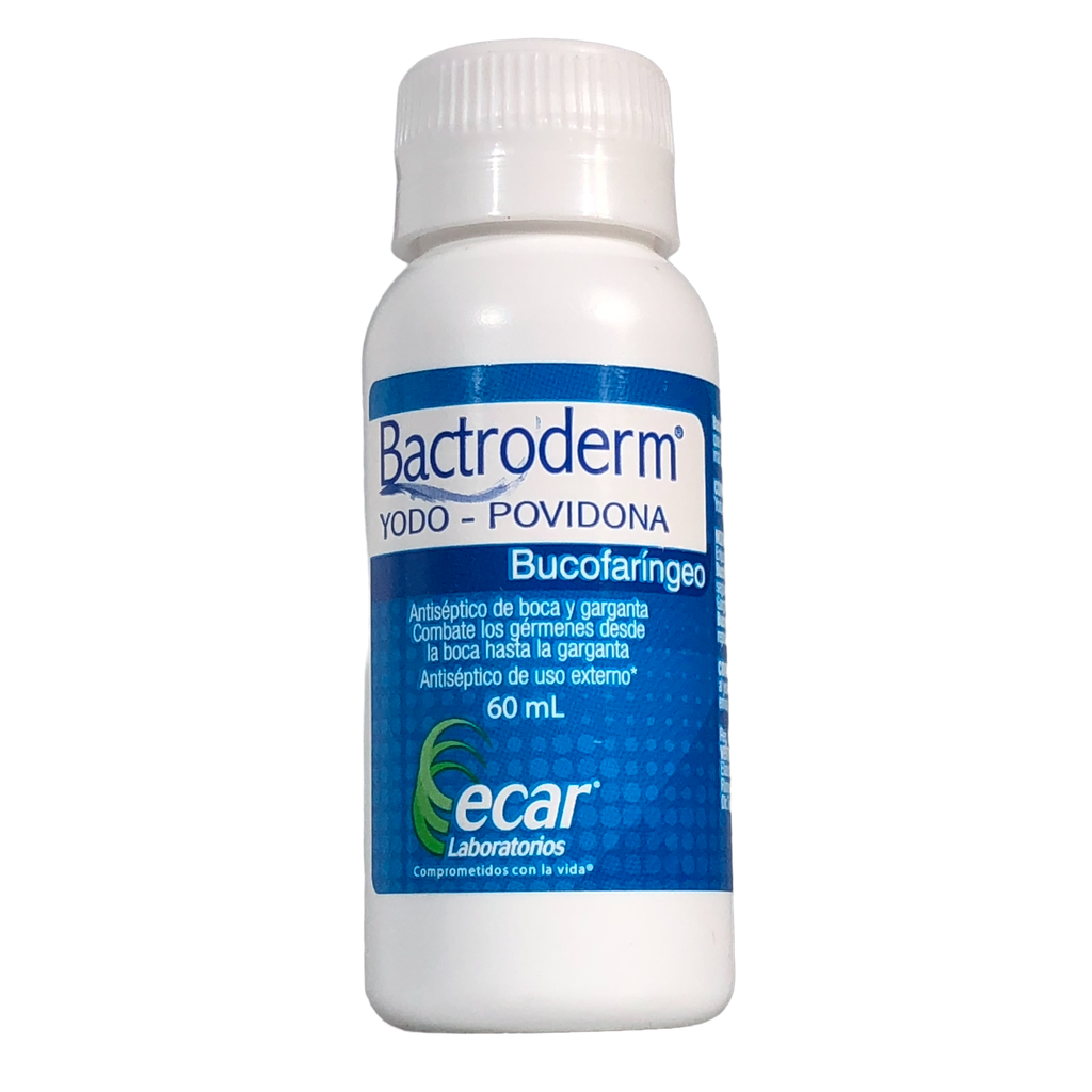 Bactroderm Bucofaringeo (Yodopovidona) Solucion Bucal Frasco x 60 Ml (Ecar)