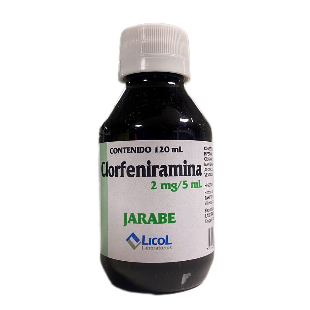 Clorfeniramina 2 Mg/5 Ml Jarabe Frasco x 120 Ml Und (Licol)