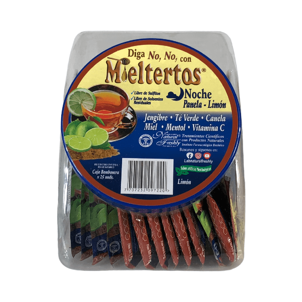 Mieltertos Gripa Noche Limon Bombonera x 25 Sobres Und (Natural Freshly)