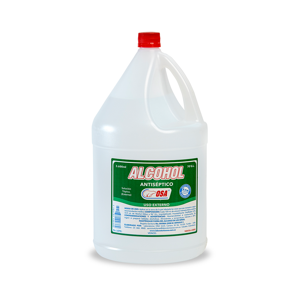 Alcohol Antiseptico Garrafa x 3600 Ml Und (Osa)