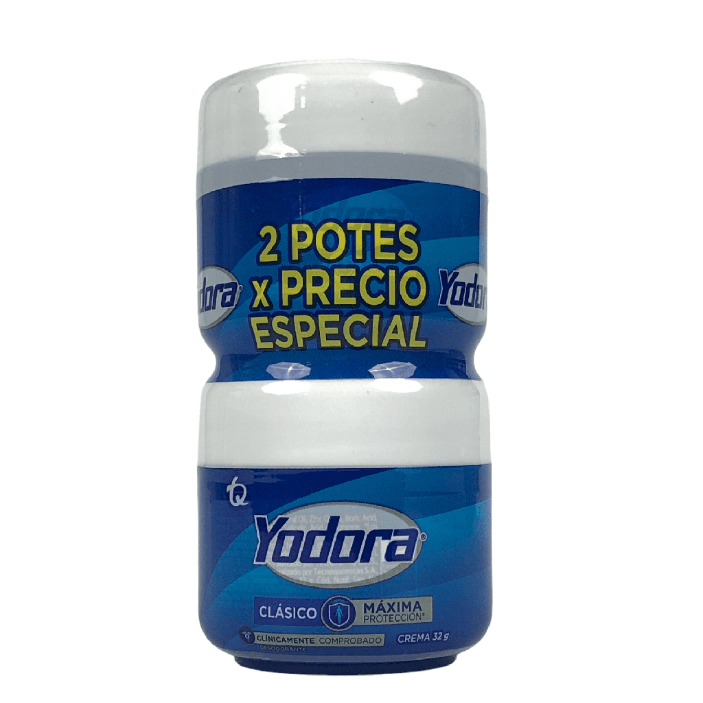 Yodora Desodorante Clasico 2 x 1 Pote x 32 Gr (Tecnoquimicas)