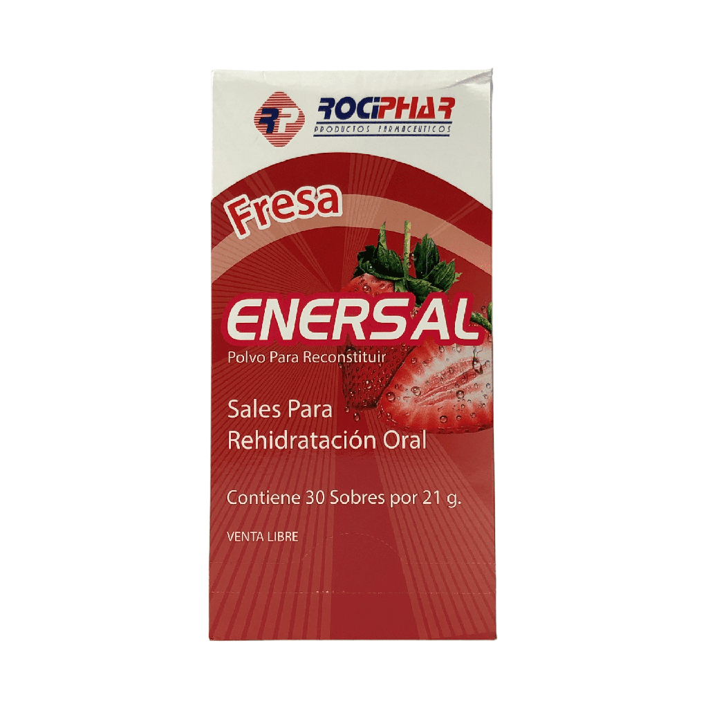 Enersal Fresa (Sales De Rehidratacion) Sobre 21 Gr Caja X 30 Und (Rociphar)