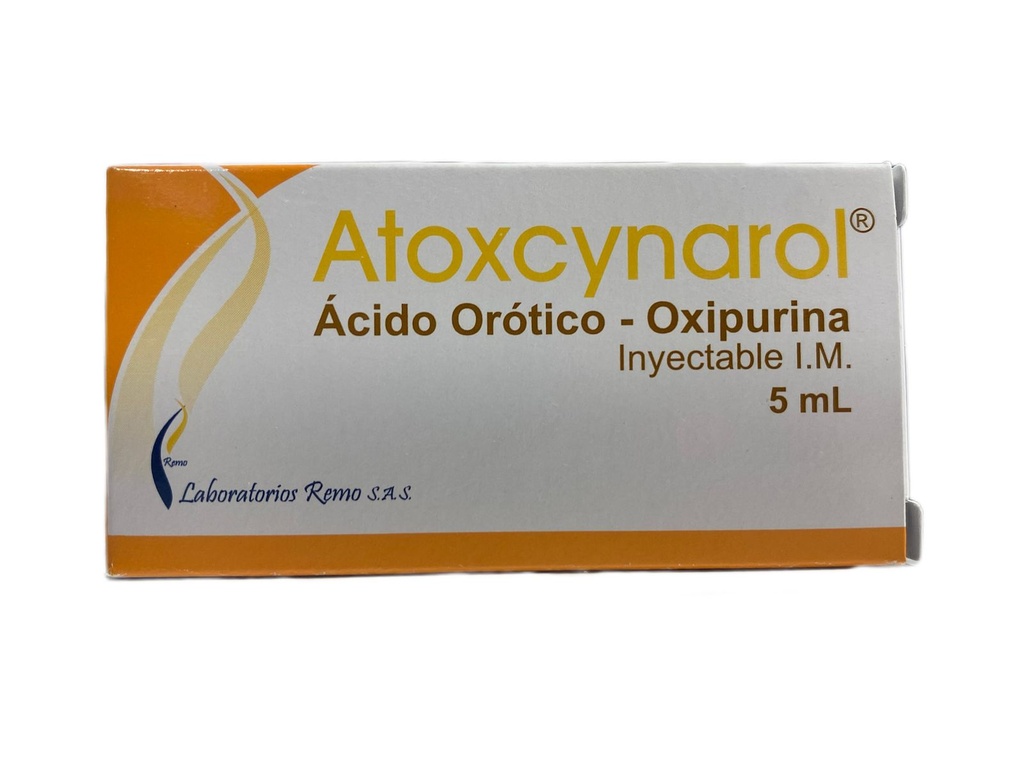 Atoxcynarol (Oxipurina+Acido Orotico) Solucion Inyectable x 5 Ml Caja x 1 Ampolla(Remo)