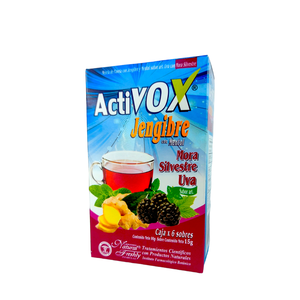 Activox Jengibre Uva Con Mora Silvestre Sobre Caja X 6 Und (Natural Freshly)