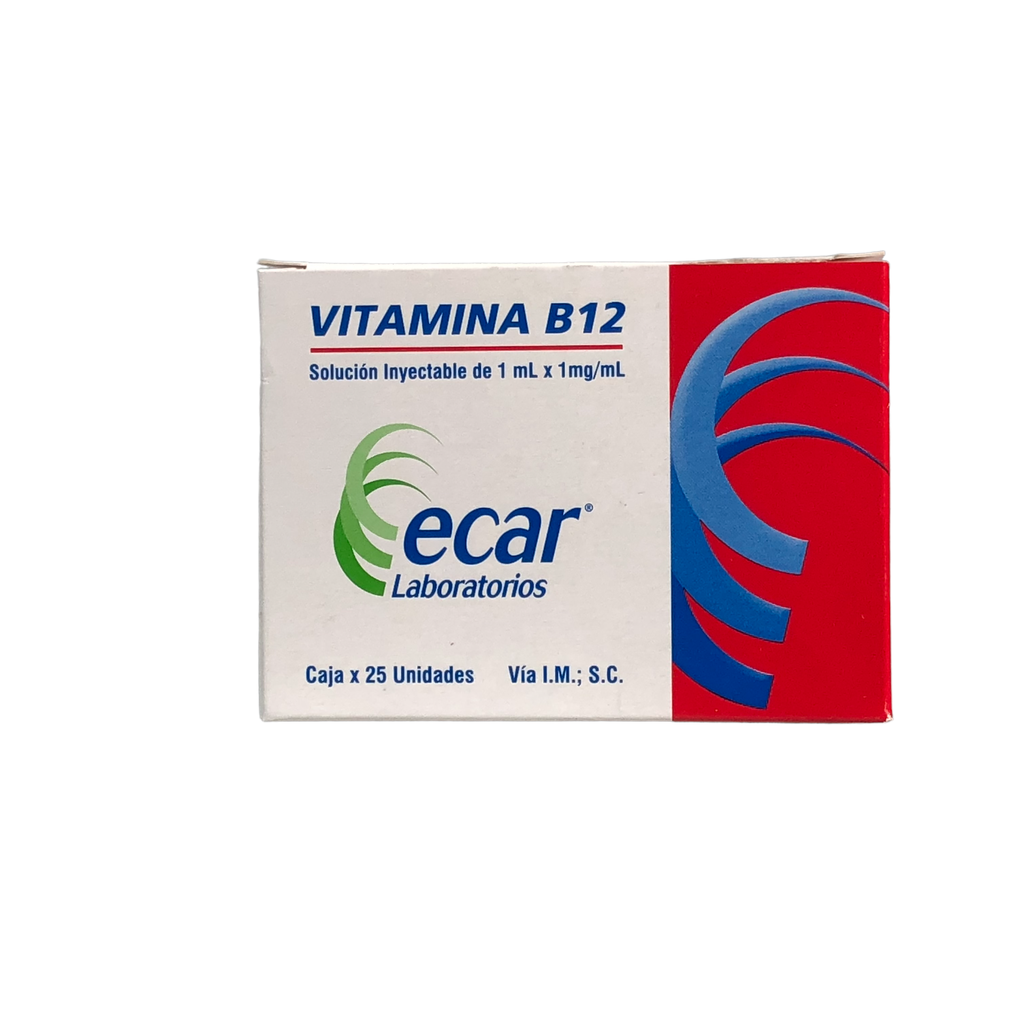 Vitamina B 12 Solucion Inyectable Ampolla 1 Ml Caja x 25 Und (Ecar)