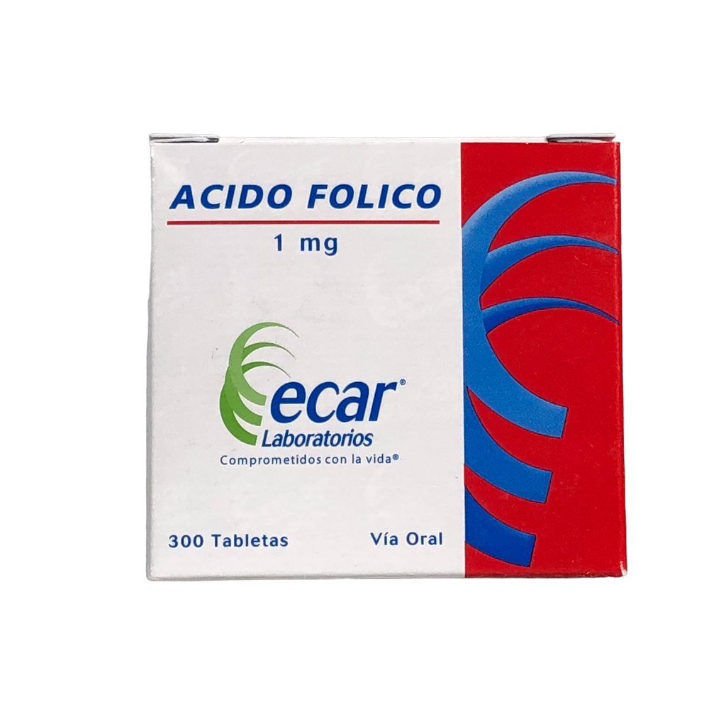 Acido Folico 1 Mg Caja x 300 Tabletas(Ecar)