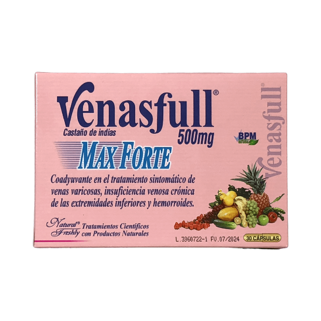 Venasfull Max Forte 500 Mg Capsulas Caja X 30 Und (Natural Freshly)