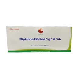 [7707184160232] Dipirona Sodica 1G Solucion Inyectable Caja x 100 Ampollas x 2 Ml (Farmionni)