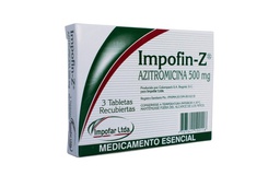 [7707341100118] Impofin-Z (Azitromicina) 500 Mg Caja x 3 Tabletas (Comerlat)