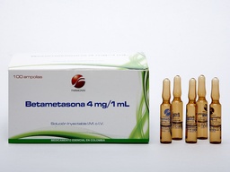 [7707184161239] Betametasona 4 Mg/1 Ml Solucion Inyectable Caja x 100 Ampollas (Farmionni)