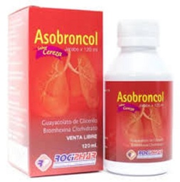 [7707186900522] Asobroncol Cereza (Guayacolato+Bromhexina) Jarabe Frasco 120 Ml Und (Rociphar)