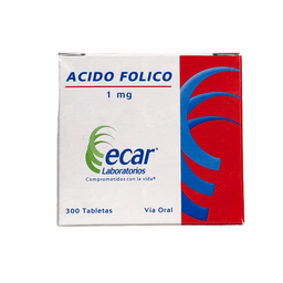 [7702184011928] Acido Folico 1 Mg Caja x 300 Tabletas(Ecar)