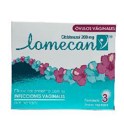 [650240030840] Lomecan (Clotrimazol) 200 Mg Caja x 3 Ovulos(Genomma)