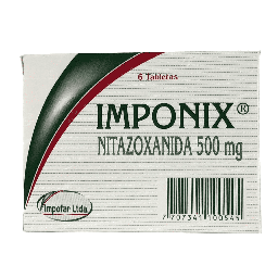 [7707341100545] Imponix (Nitazoxanida) 500 Mg Caja x 6 Tabletas (Comerlat)