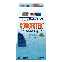 [7703546030601] Congestex Gripa (Cetirizina+Ibuprofeno+Fenilefrina) Caja x 60 Capsulas Und (Novamed)