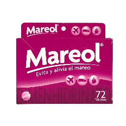 [7702132004484] Mareol (Dimenhidrinato) 50 Mg Caja x 72 Tabletas (GSK)