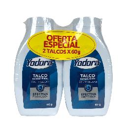 [7702057087814] Yodora Talco Polvo Frasco X 60 Gr Paquete x 2 Und (Tecnoquimicas)