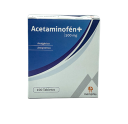 [7704412100091] Acetaminofen 500mg  Tabletas Caja x 100 (Memphis)