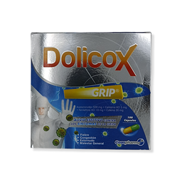 [7703712014350] Dolicox grip(Acetaminofen+Cafeina+Cetirizina+Fenilefrina)Caja x 100 Capsulas(MedicBrand)