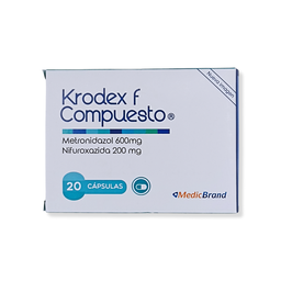 [7703712011366] Krodex F Compuesto (Metronidazol+Nifuroxazida) Caja x 20 capsulas (MedicBrand)