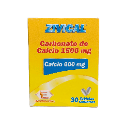 [7707019461121] ​​Zivical (Carbonato De Calcio) 600 Mg Caja x 30 Tabletas (Labquifar)