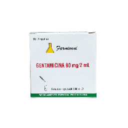 [7707184160690] Gentamicina 80 Mg Solucion Inyectable Caja x 10 Ampollas x 2 Ml Und (Farmionni)