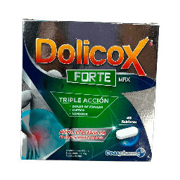 [7703712014251] Dolicox Forte Max(Acetaminofen+Naproxeno+Cafeina)250/220/65 Mg Caja x 48 Tabletas(Coaspharma)