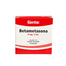 [B7702605104291] Bonificado Betametasona 8 Mg/2 Ml Solucion Inyectable Caja X 10 Und (Genfar)