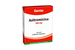 [7702605100491] Azitromicina 500 Mg Caja x 3 Tabletas Und (Genfar)