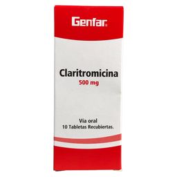 [7702605102211] Claritromicina 500 mg Tableta Caja x 10 und (Genfar)